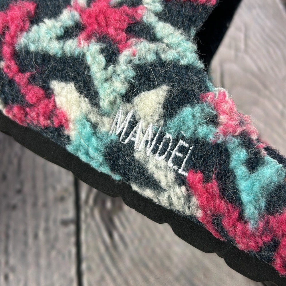 MANDEL Made in Italy Blue White & Pink Stars Slip On Clogs Mules Flats - Picture 16 of 17